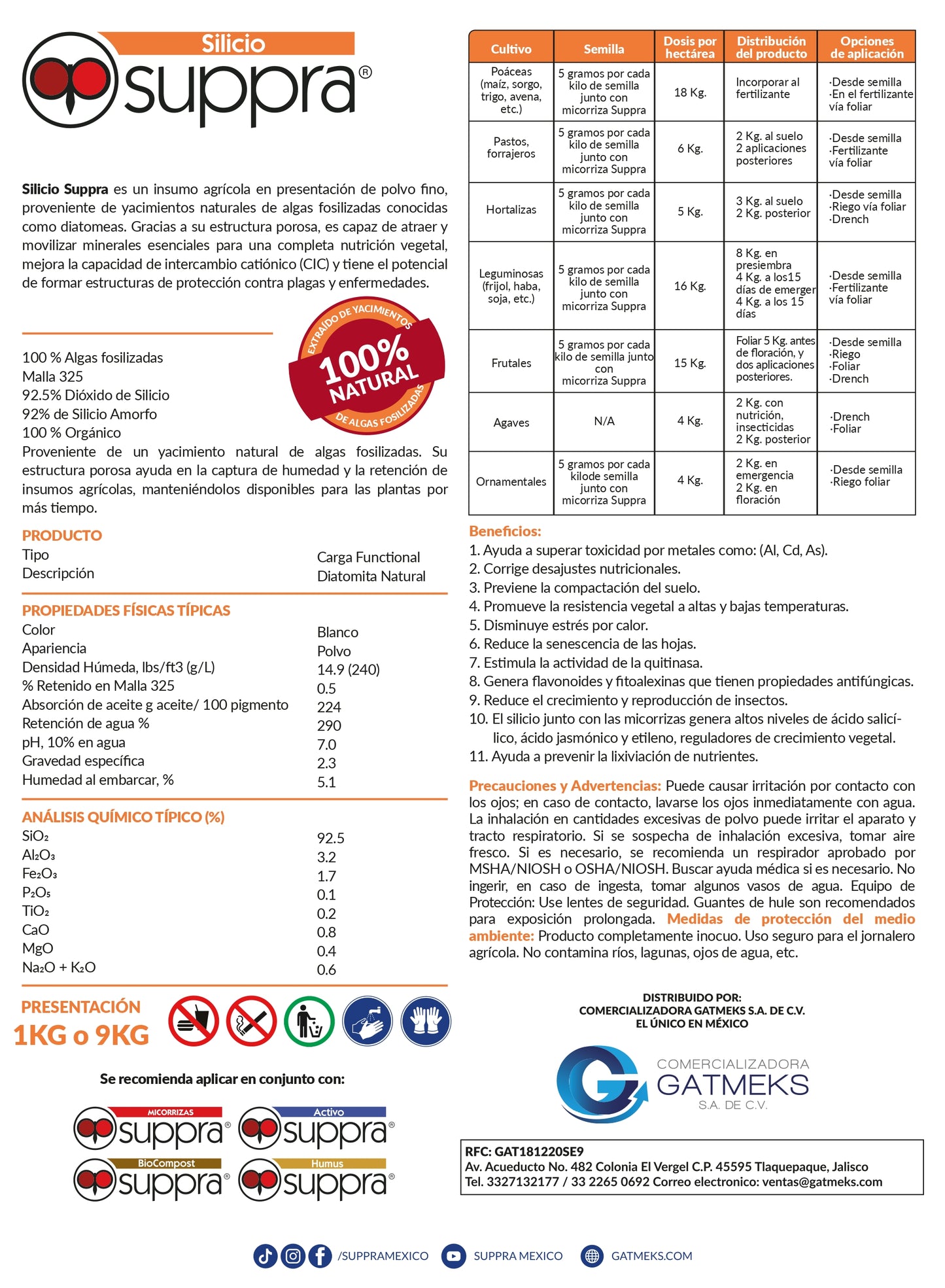 Micorriza Suppra 40 kg + Silicio Suppra 9kg