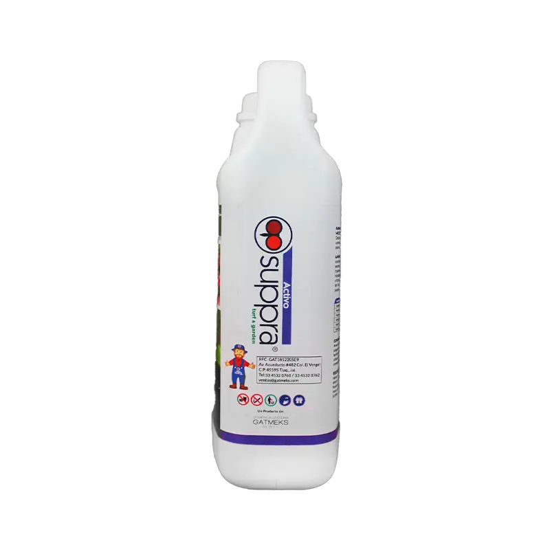 Amino Supppra Turf and Garden 1L, Bioestimulante orgánico para céspedes y cultivos ornamentales, etiqueta lateral