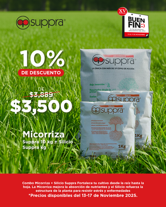 Micorriza Suppra 10 kg + Silicio Suppra 2 kg