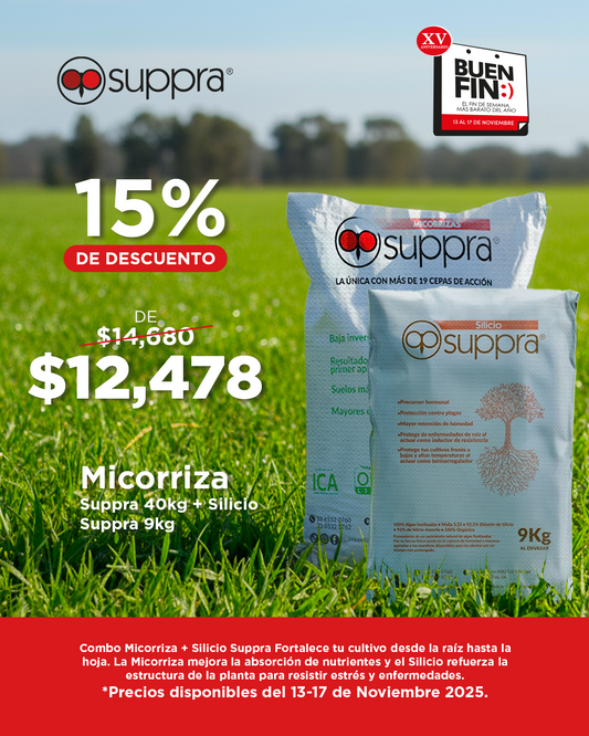 Micorriza Suppra 40 kg + Silicio Suppra 9kg